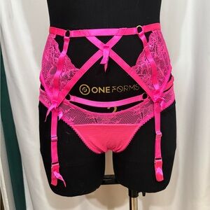 DITA VON TEESE barbie pink madame X Suspender Belt and panty US/UK 10 EU 36 M